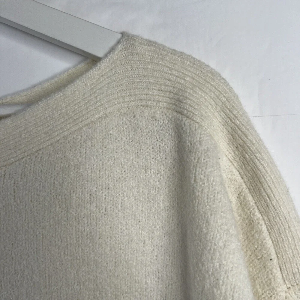 Anthropologie Size M Naomi Sweater Merino Wool Blend Boat Neck Oversized Slouchy